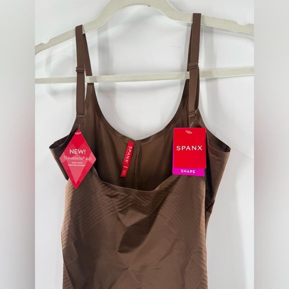 NWT Spanx Chestnut M SPANXshape Invisible Open-Bust Mid-Thigh Bodysuit - Picture 9 of 12